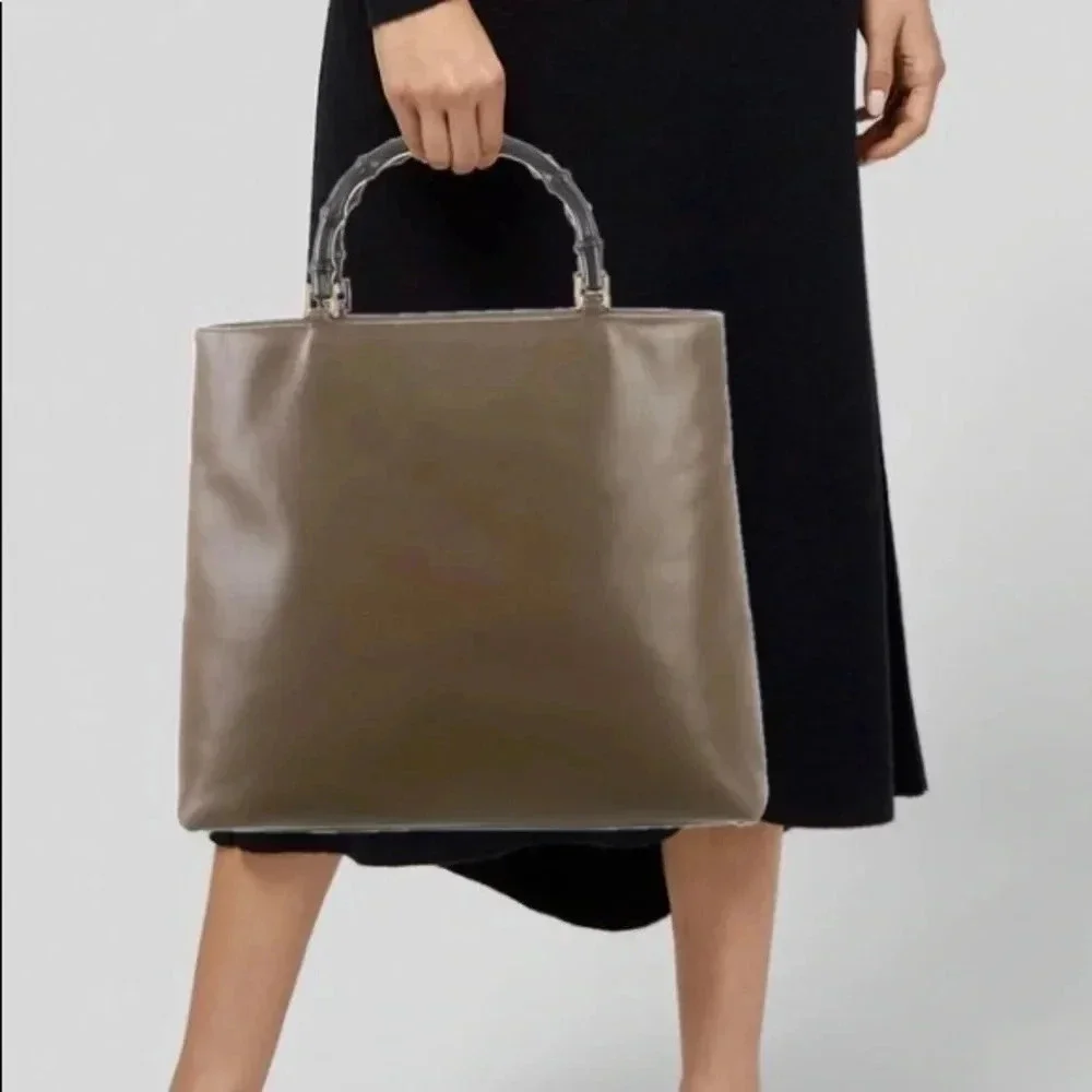 Gucci Diana vintage brown leather bamboo handle bag